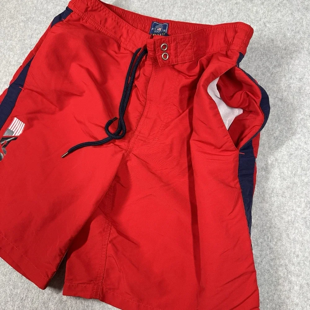 Polo Ralph Lauren Men's XS 2016 Olympic Red USA Flag Swim‎ Trunks Board Shorts